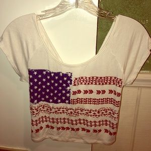 Charlotte Russe American Flag Crop Top